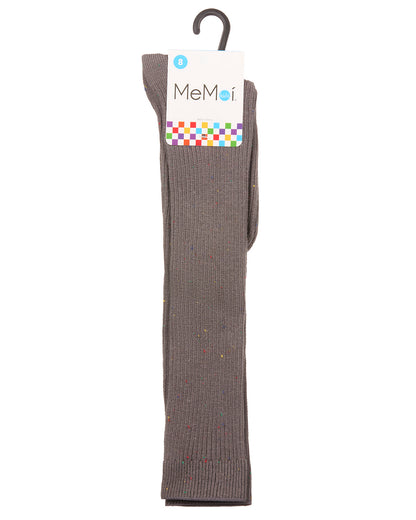 Thin Ribbed Speckled Knee High : Color: Charcoal