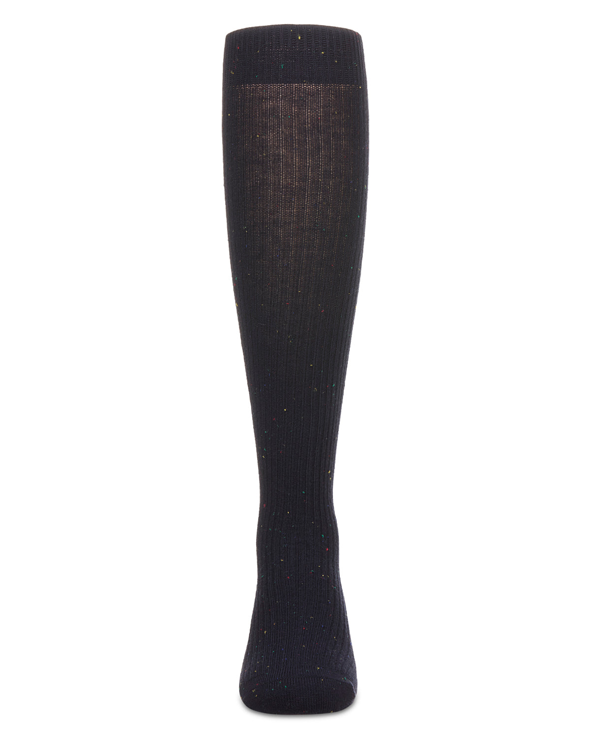 Thin Ribbed Speckled Knee High : Color: Black