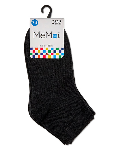 Unisex Cotton Blend Mid-Cut Socks 3-Pack : Color: Charcoal
