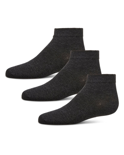 Unisex Cotton Blend Mid-Cut Socks 3-Pack : Color: Charcoal