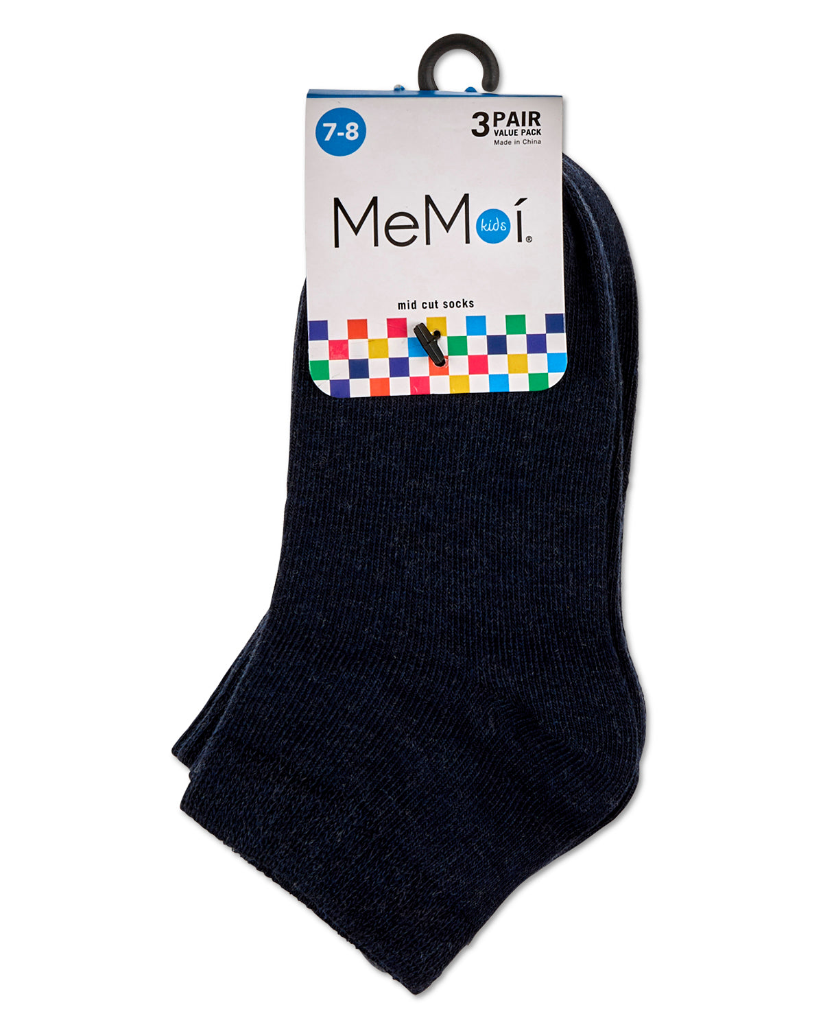 Unisex Cotton Blend Mid-Cut Socks 3-Pack : Color: Denim