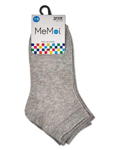 Unisex Cotton Blend Mid-Cut Socks 3-Pack : Color: Light Gray