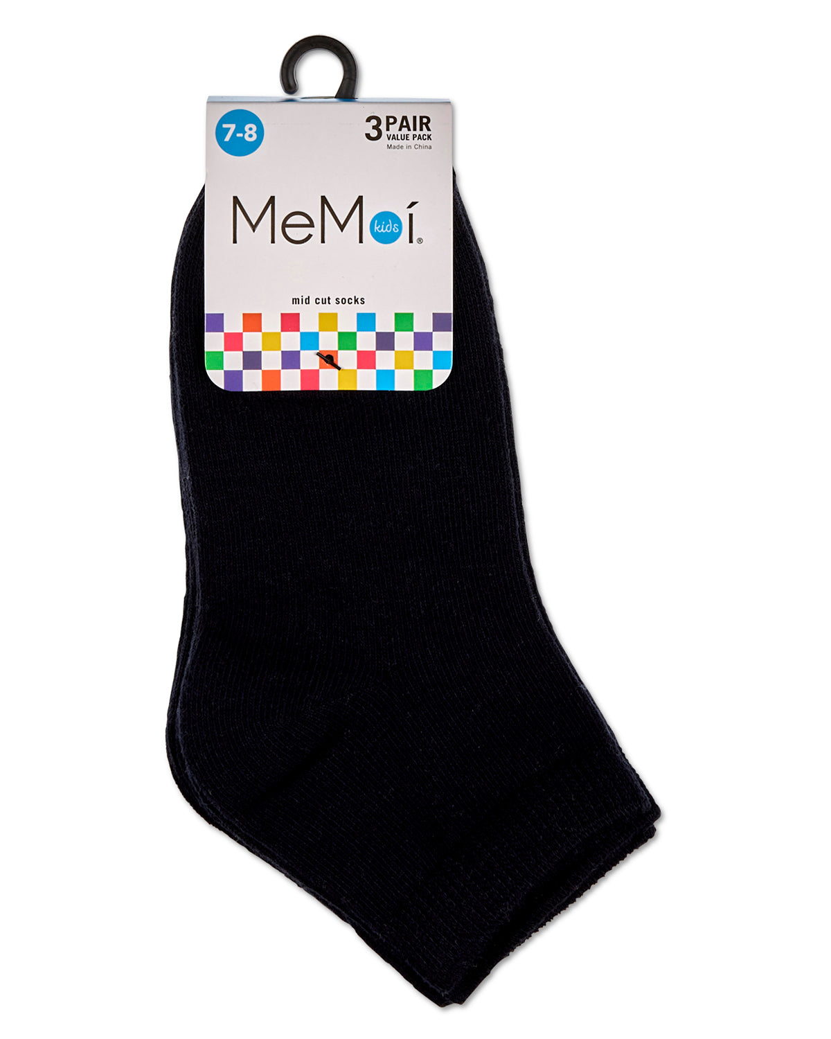 Unisex Cotton Blend Mid-Cut Socks 3-Pack : Color: Navy