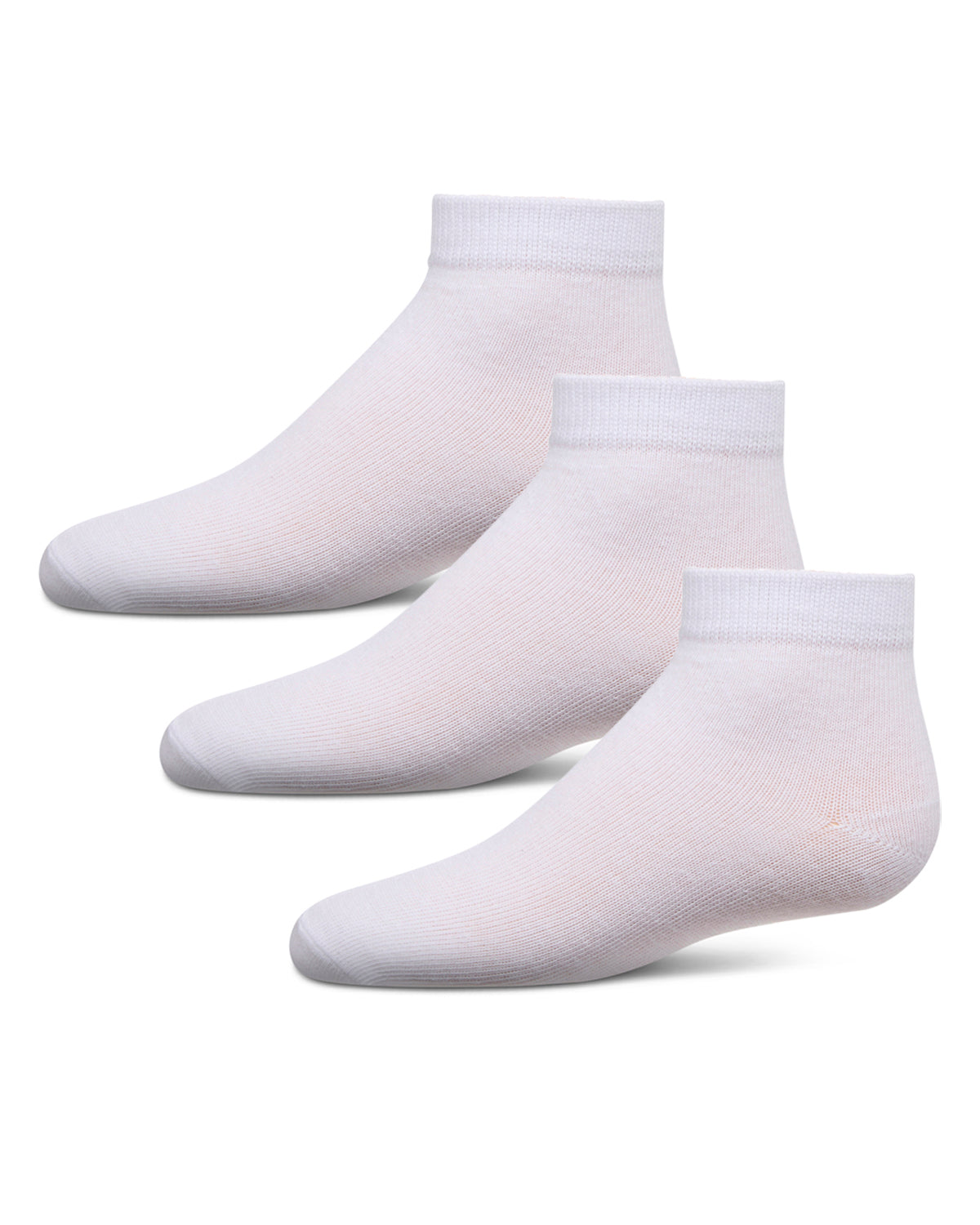 Unisex Cotton Blend Mid-Cut Socks 3-Pack : Color: White