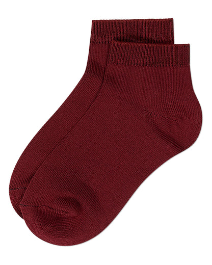 Kids Basic Silky-Soft Rayon-Blend Fine-Gauge Ankle Sock