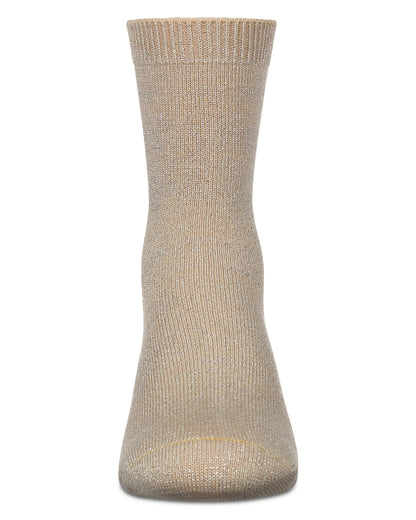 Toddler's and Kids' Basic Soft Rayon from Bamboo Crew Socks : Color: Almond Lurex