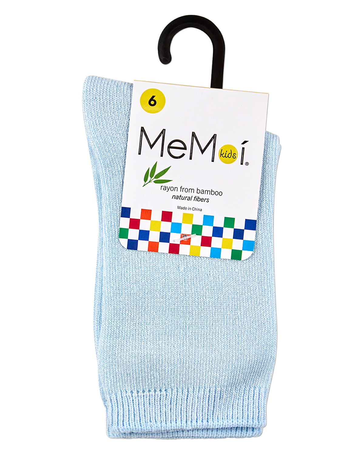 Kids Fine-Gauge Ribbed Rayon-Blend Basic Crew Sock, Assorted Colors