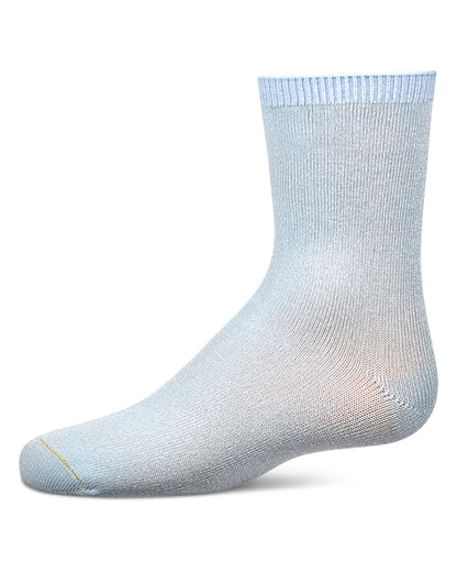 Kids Fine-Gauge Ribbed Rayon-Blend Basic Crew Sock, Assorted Colors