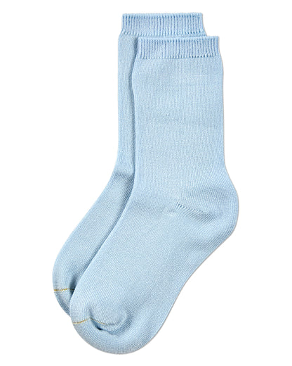 Kids Fine-Gauge Ribbed Rayon-Blend Basic Crew Sock, Assorted Colors