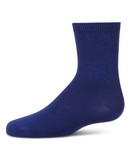 Kids Fine-Gauge Ribbed Rayon-Blend Basic Crew Sock, Assorted Colors