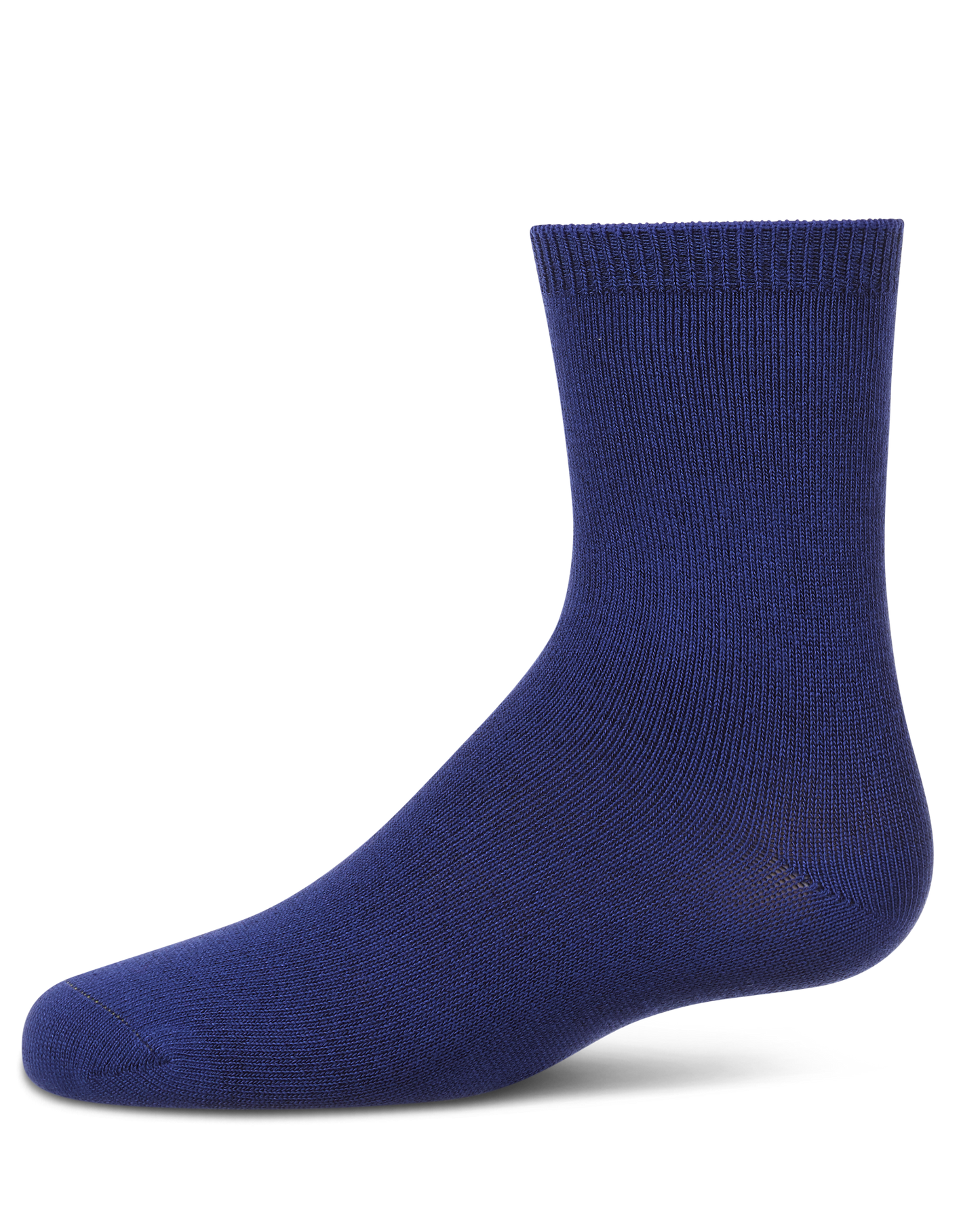 Kids Fine-Gauge Ribbed Rayon-Blend Basic Crew Sock, Assorted Colors