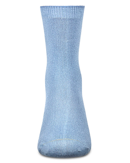Kids Fine-Gauge Ribbed Rayon-Blend Basic Crew Sock, Assorted Colors