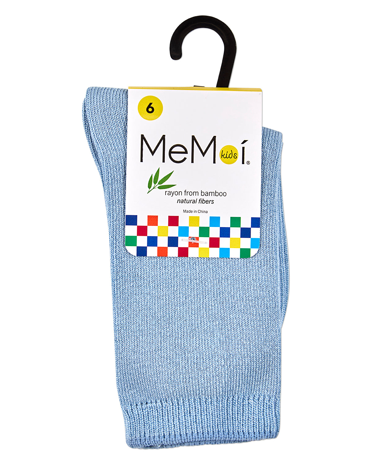 Kids Fine-Gauge Ribbed Rayon-Blend Basic Crew Sock, Assorted Colors