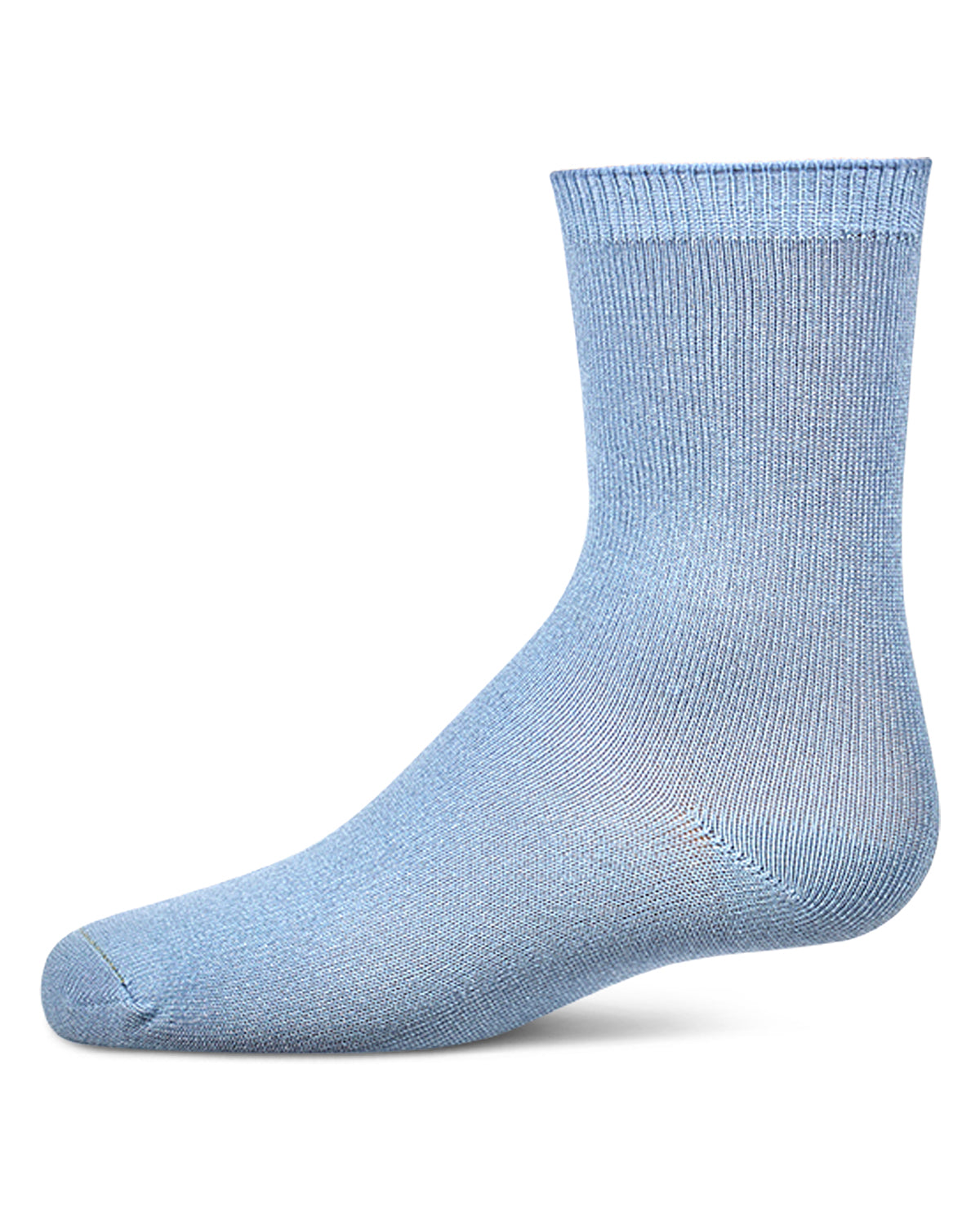 Kids Fine-Gauge Ribbed Rayon-Blend Basic Crew Sock, Assorted Colors
