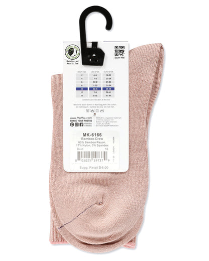 Kids' Basic Soft Rayon from Bamboo Crew Socks : Color: Blush