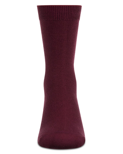 Kids Fine-Gauge Ribbed Rayon-Blend Basic Crew Sock, Assorted Colors