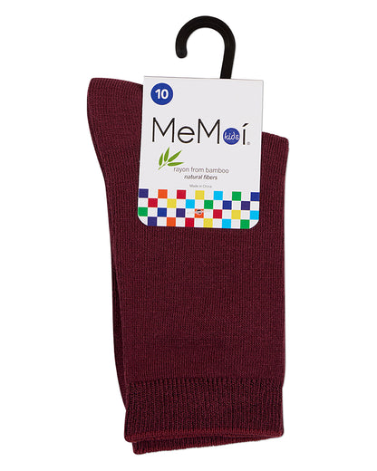 Kids Fine-Gauge Ribbed Rayon-Blend Basic Crew Sock, Assorted Colors