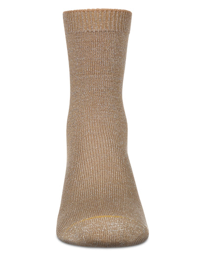 Toddler's and Kids' Basic Soft Rayon from Bamboo Crew Socks : Color: Champagne Lurex