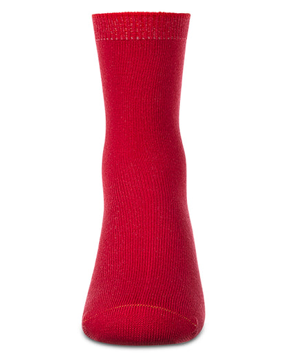 Kids Fine-Gauge Ribbed Rayon-Blend Basic Crew Sock, Assorted Colors