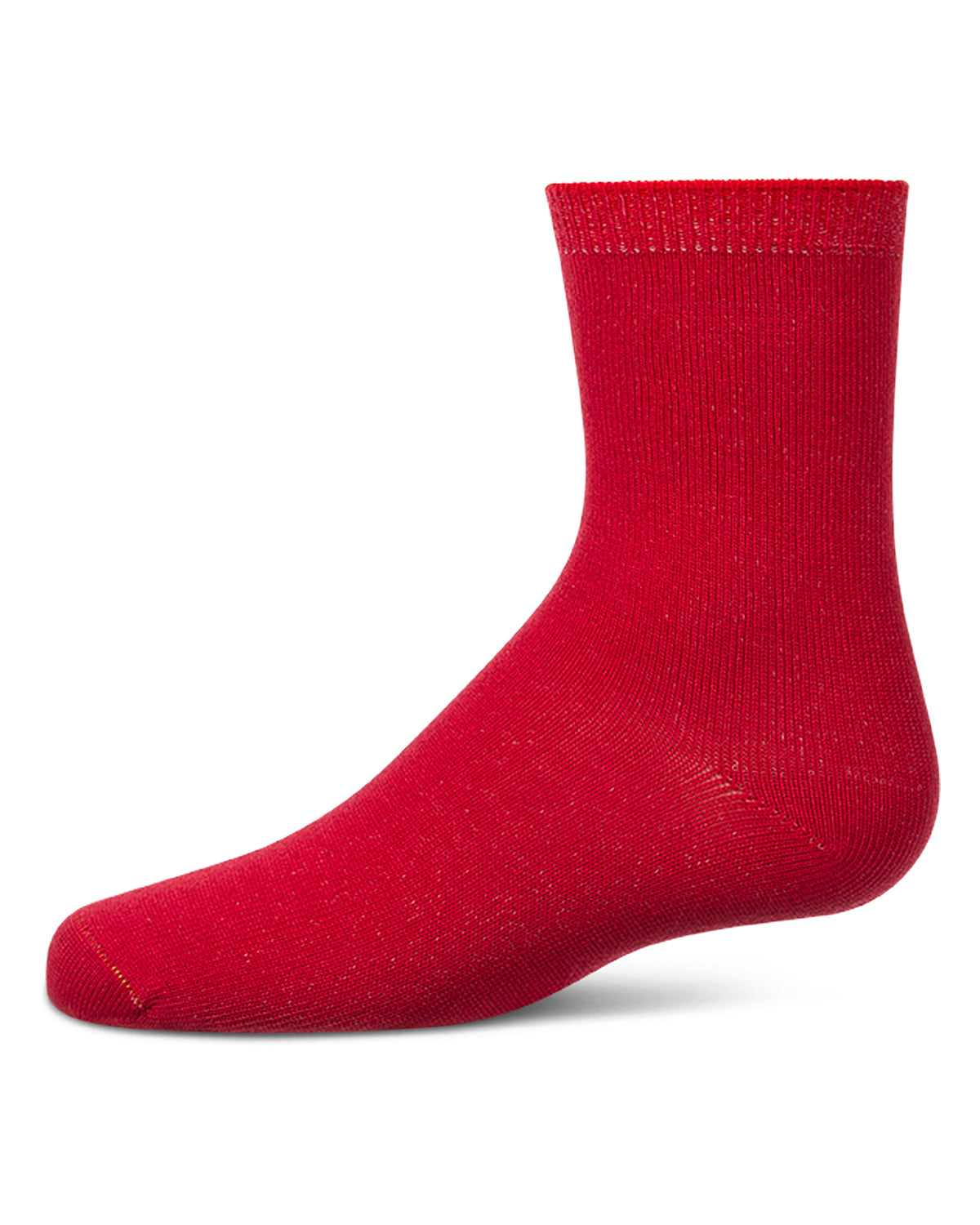 Kids Fine-Gauge Ribbed Rayon-Blend Basic Crew Sock, Assorted Colors