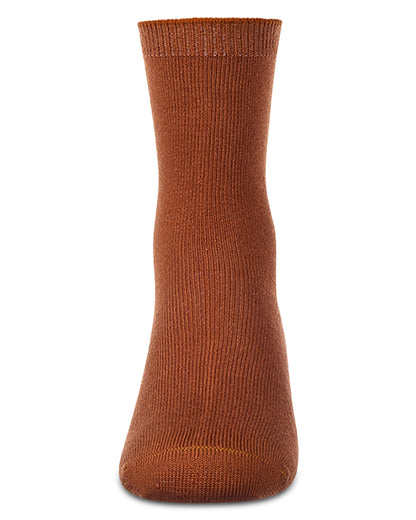 Kids Fine-Gauge Ribbed Rayon-Blend Basic Crew Sock, Assorted Colors