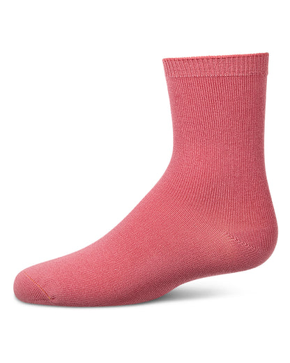 Kids Fine-Gauge Ribbed Rayon-Blend Basic Crew Sock, Assorted Colors