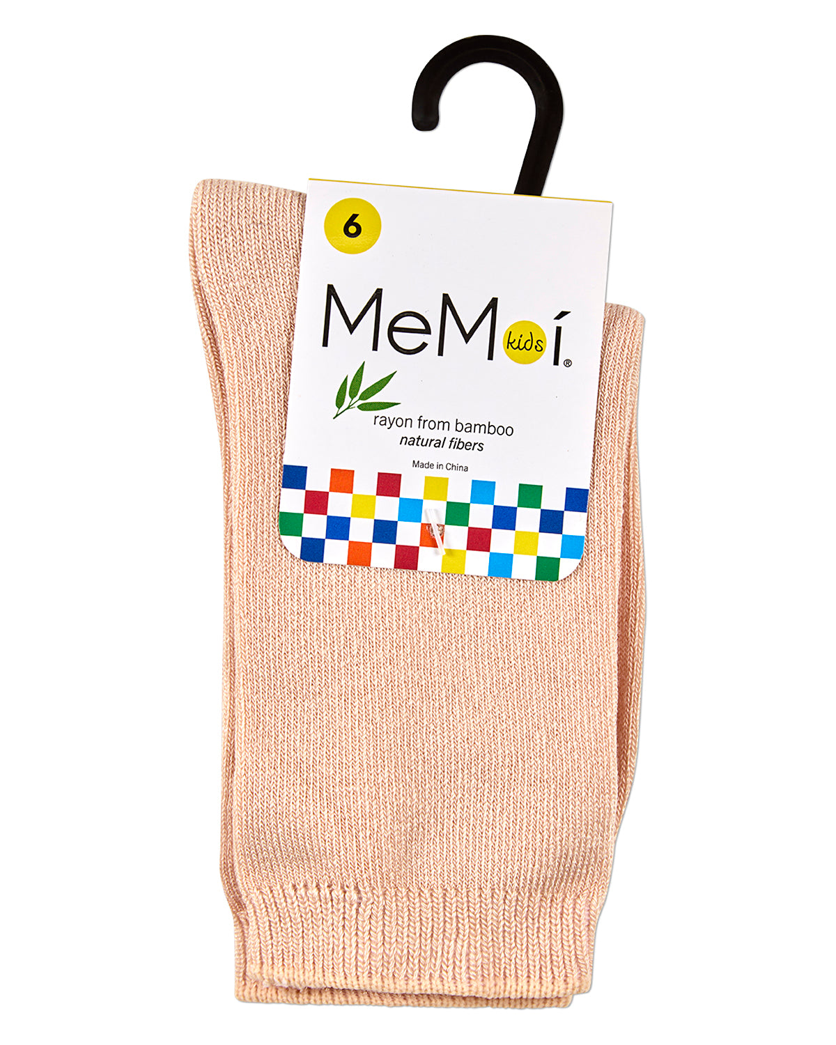 Kids Fine-Gauge Ribbed Rayon-Blend Basic Crew Sock, Assorted Colors