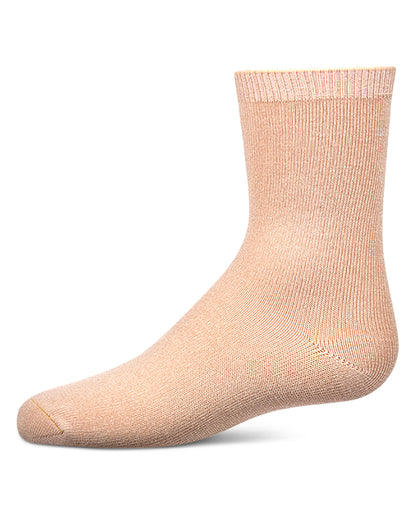 Kids Fine-Gauge Ribbed Rayon-Blend Basic Crew Sock, Assorted Colors