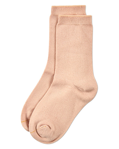 Kids Fine-Gauge Ribbed Rayon-Blend Basic Crew Sock, Assorted Colors