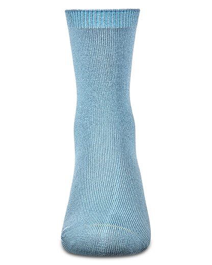 Kids Fine-Gauge Ribbed Rayon-Blend Basic Crew Sock, Assorted Colors