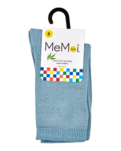 Kids Fine-Gauge Ribbed Rayon-Blend Basic Crew Sock, Assorted Colors