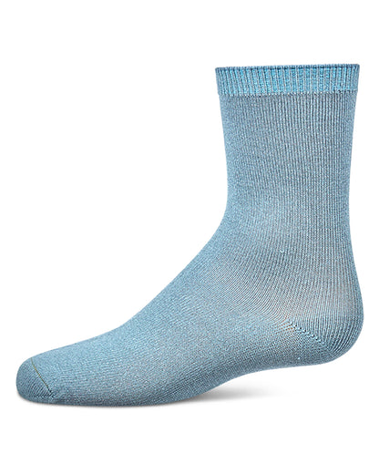 Kids Fine-Gauge Ribbed Rayon-Blend Basic Crew Sock, Assorted Colors