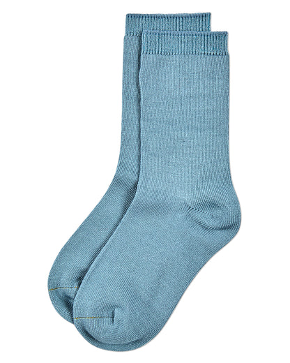 Kids Fine-Gauge Ribbed Rayon-Blend Basic Crew Sock, Assorted Colors