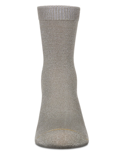 Toddler's and Kids' Basic Soft Rayon from Bamboo Crew Socks : Color: Silver Lurex