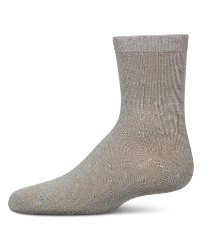 Toddler's and Kids' Basic Soft Rayon from Bamboo Crew Socks : Color: Silver Lurex