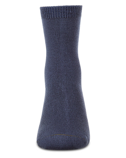 Kids Fine-Gauge Ribbed Rayon-Blend Basic Crew Sock, Assorted Colors