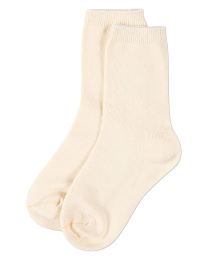 Kids Fine-Gauge Ribbed Rayon-Blend Basic Crew Sock, Assorted Colors