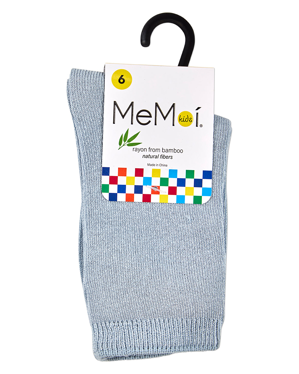 Kids Fine-Gauge Ribbed Rayon-Blend Basic Crew Sock, Assorted Colors