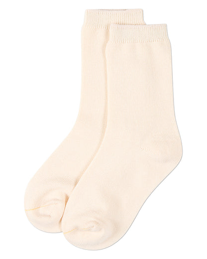 Kids Fine-Gauge Ribbed Rayon-Blend Basic Crew Sock, Assorted Colors