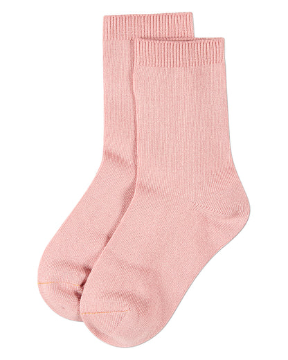 Kids Fine-Gauge Ribbed Rayon-Blend Basic Crew Sock, Assorted Colors
