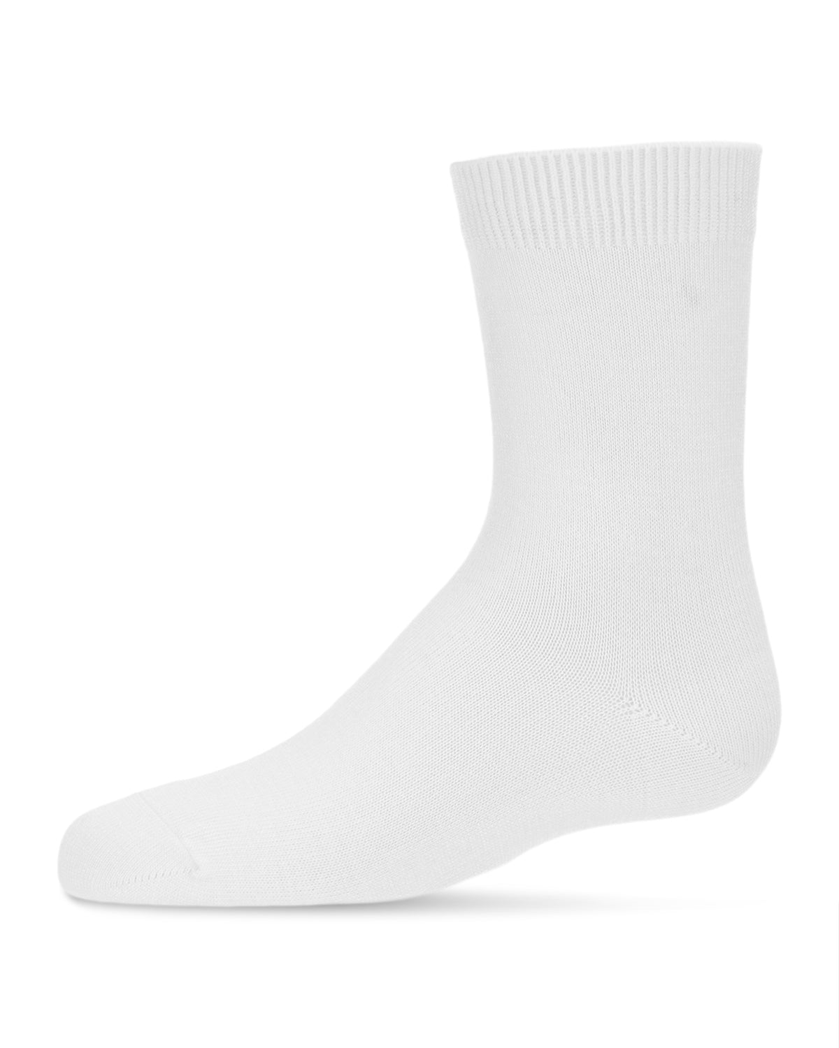 Kids' Basic Soft Rayon from Bamboo Crew Socks : Color: White