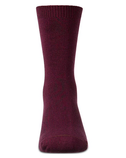 Kids Fine-Gauge Ribbed Rayon-Blend Basic Crew Sock, Assorted Colors