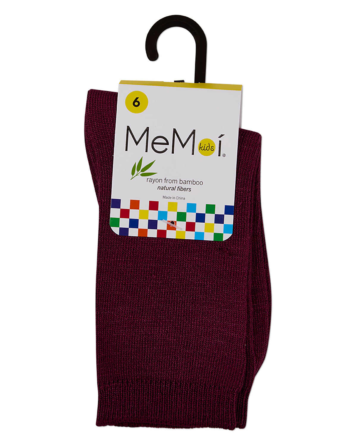 Kids Fine-Gauge Ribbed Rayon-Blend Basic Crew Sock, Assorted Colors