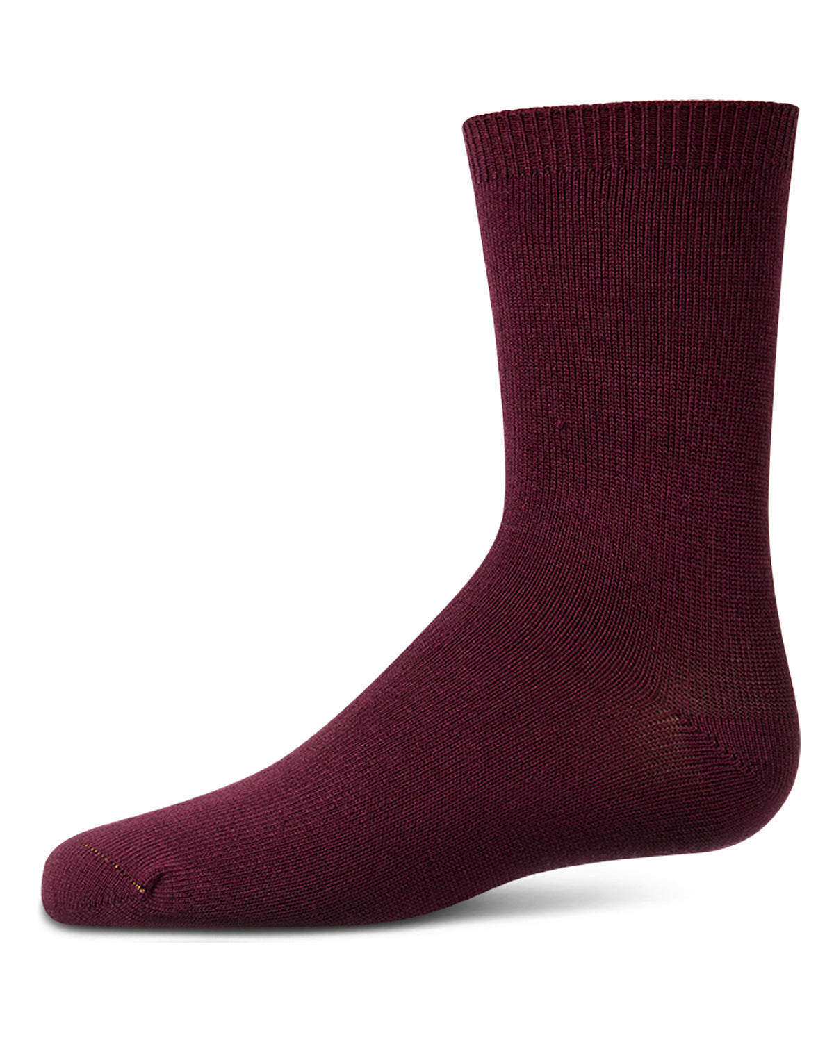 Kids Fine-Gauge Ribbed Rayon-Blend Basic Crew Sock, Assorted Colors