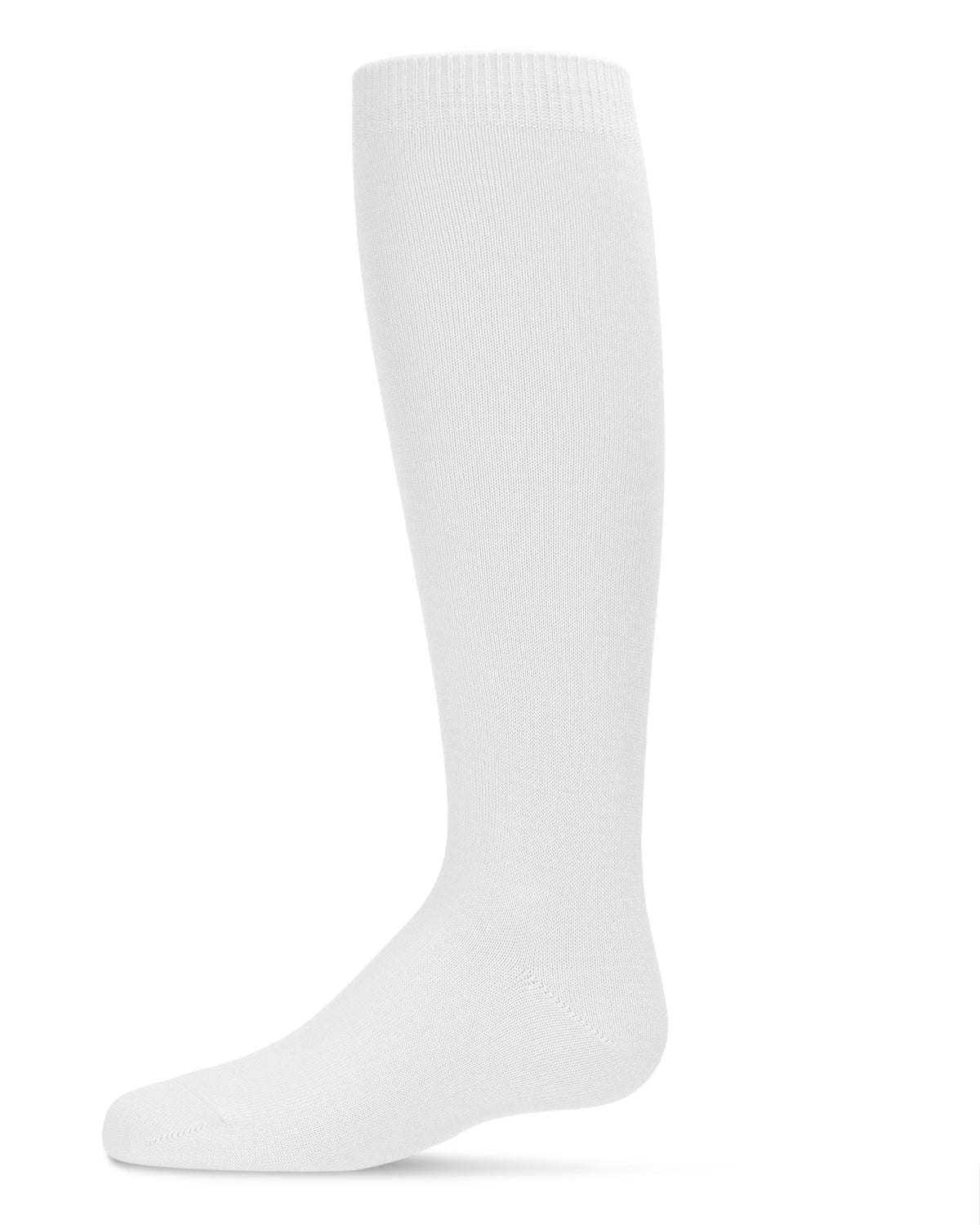 Children's Basic Soft Rayon from Bamboo Knee High Socks : Color: White