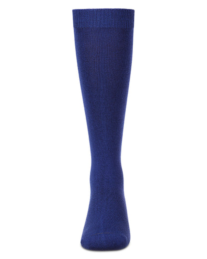 Kids Soft Ribbed Rayon-Blend Knee High Sock, Multiple Solid Colors