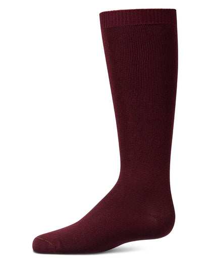 Kids Soft Ribbed Rayon-Blend Knee High Sock, Multiple Solid Colors