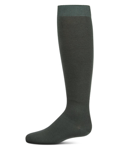 Kids Soft Ribbed Rayon-Blend Knee High Sock, Multiple Solid Colors