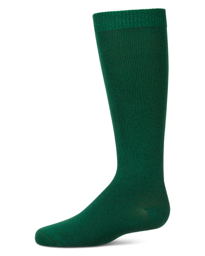 Kids Soft Ribbed Rayon-Blend Knee High Sock, Multiple Solid Colors