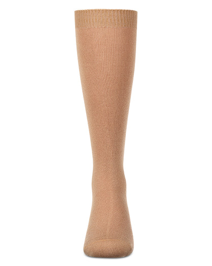 Kids Soft Ribbed Rayon-Blend Knee High Sock, Multiple Solid Colors